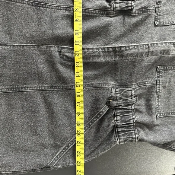 Universal Thread Denim Jumpsuit Sz 16 Black Barrel Leg Zip Up Long Sleeve - Picture 11 of 16